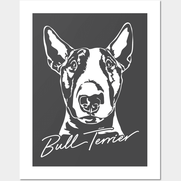 English Bull Terrier dog lover portrait Wall Art by wilsigns